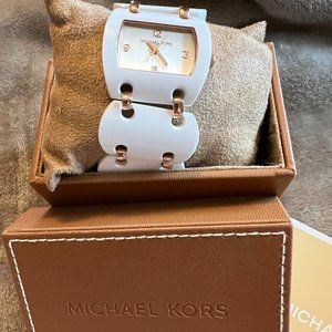Michael Kors Watch with White Ceramic Band